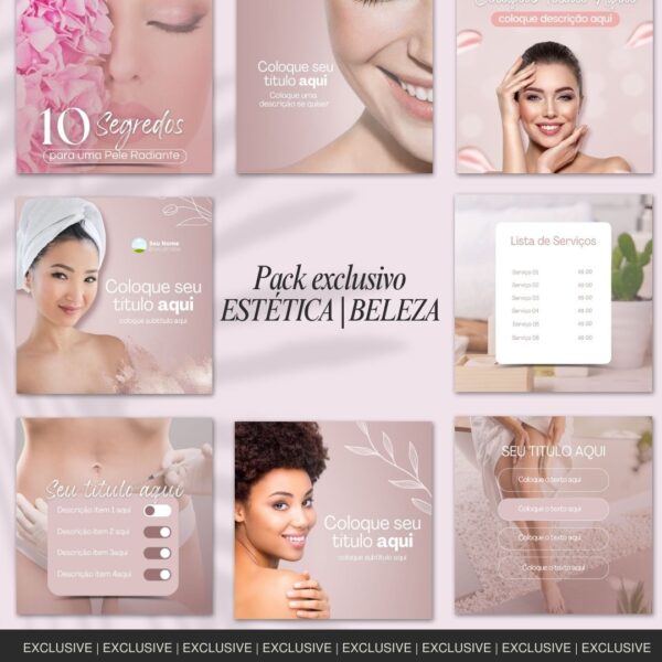 Pack 40 Postagens Editáveis no Canva para Estética e Beleza - MRR | PLR - Image 6